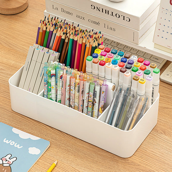 Student desk, handbook, marker, storage box, desktop grid sorting, large-capacity pencil, stationery, storage box.