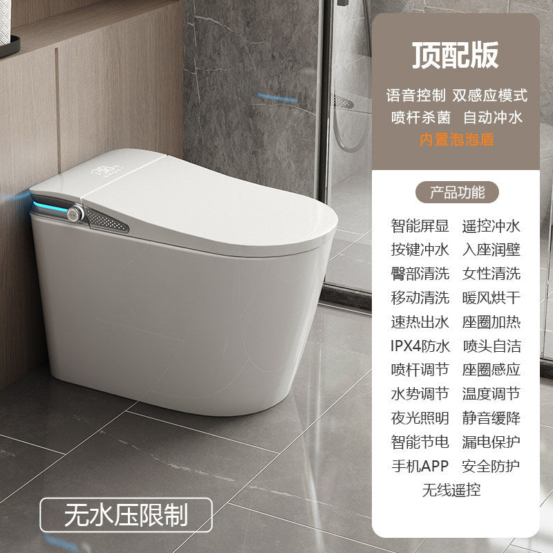 Smart toilet seat - fully automatic, integrated voice control, dual water supply, home use, no water pressure required, instant heating, built-in bubble function