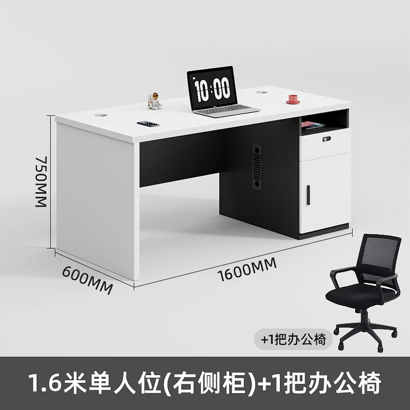 Office desk computer desk minimalist modern office employee single desk chair combination furniture manager's desk small employee workstation