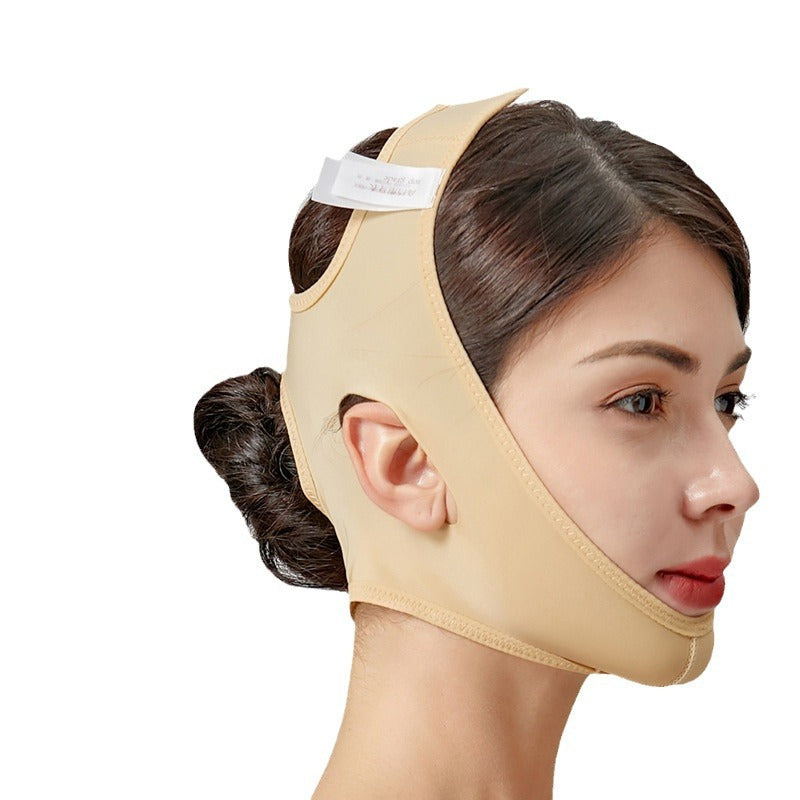 Post-surgery facial shaping elastic bandage - chin support, v-line sculpting, double chin reduction, slimming face mask, body shaping headgear