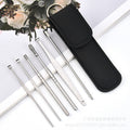 Wholesale stainless steel earwax removal tools - complete ear cleaning kit with ear picks and ear spoons (6-piece set)