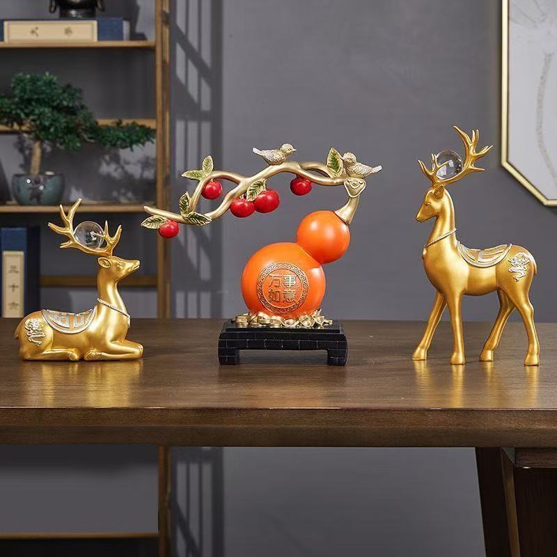 Lucky deer figurine - creative wine cabinet decoration for living room, office desk, home, housewarming gift, moving gift