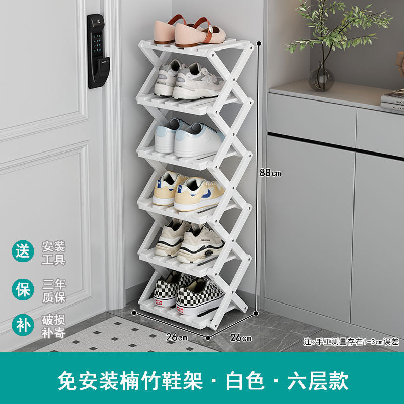 Installation-free shoe rack, simple for home door, foldable dormitory, multi-layer entrance rental house shoe cabinet, shoe storage handy gadget
