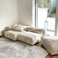 Cream style tofu block sofa retronormcorepopular designer home quiet style corduroy cloth living room modular sofa