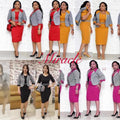 European and american cross-border e-commerce african plus size women's two-piece skirt set,   suit jacket dress