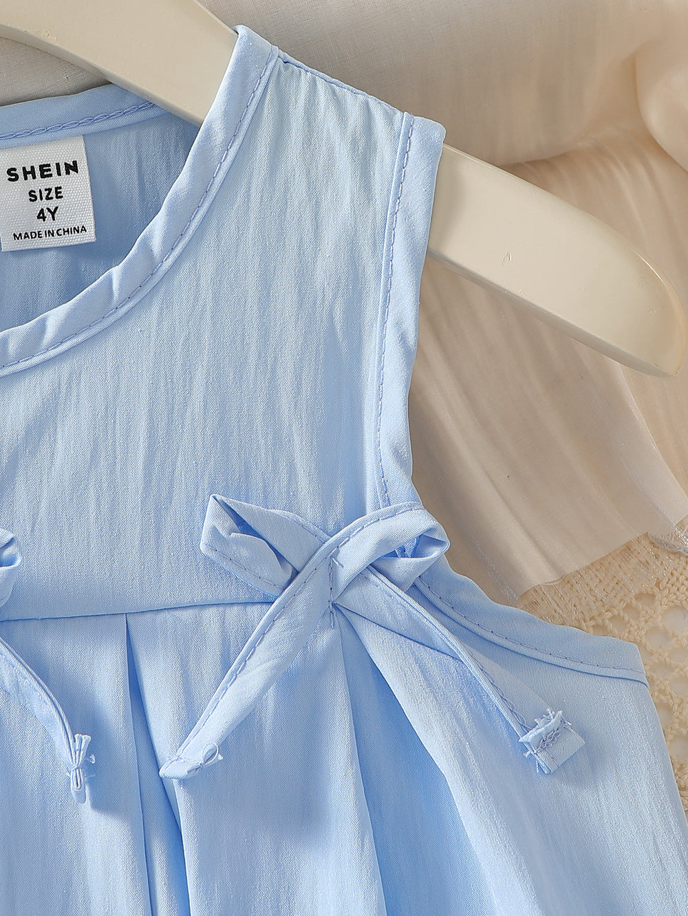 Summer fresh blue bow lightweight skirt suit