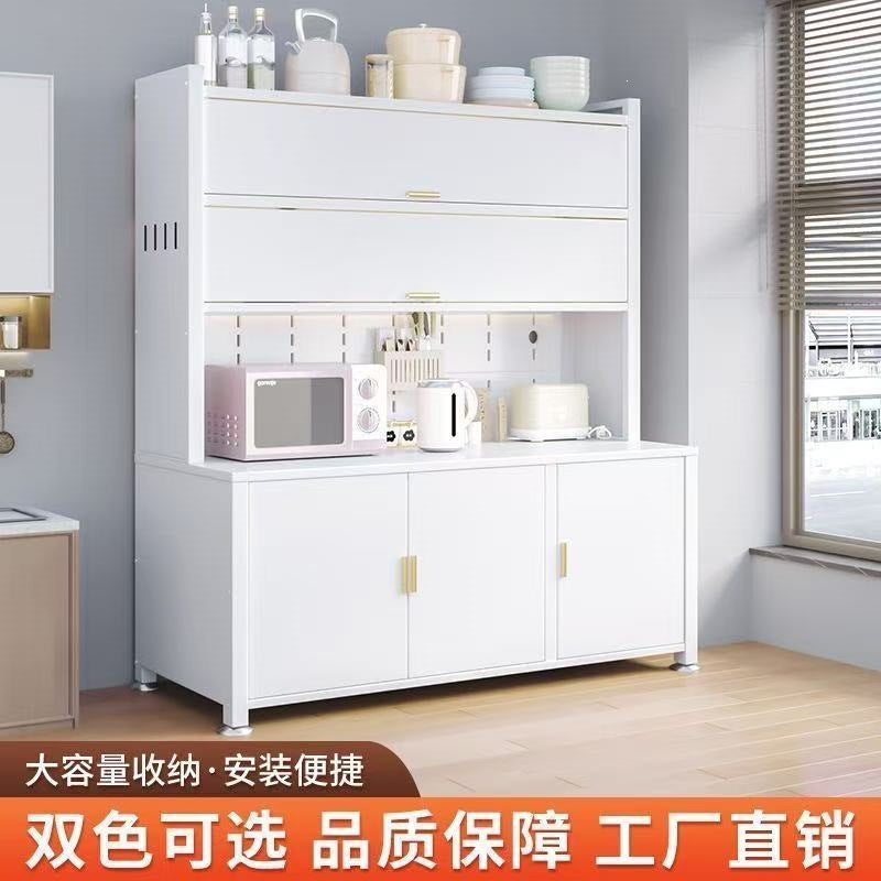 Kitchen storage rack floor-standing multi-layer thickened sideboard multi-functional wall-mounted integrated storage cabinet for home dust-proof cabinet