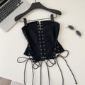 Pure desire sexy sexy sister style tie backtube top vest women's clothes waist slimming lookfashionshort outwear tops