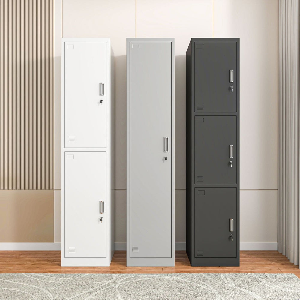 Single door locker iron storage cabinet employee dormitory gym bathroom office steel small lockable narrow cabinet