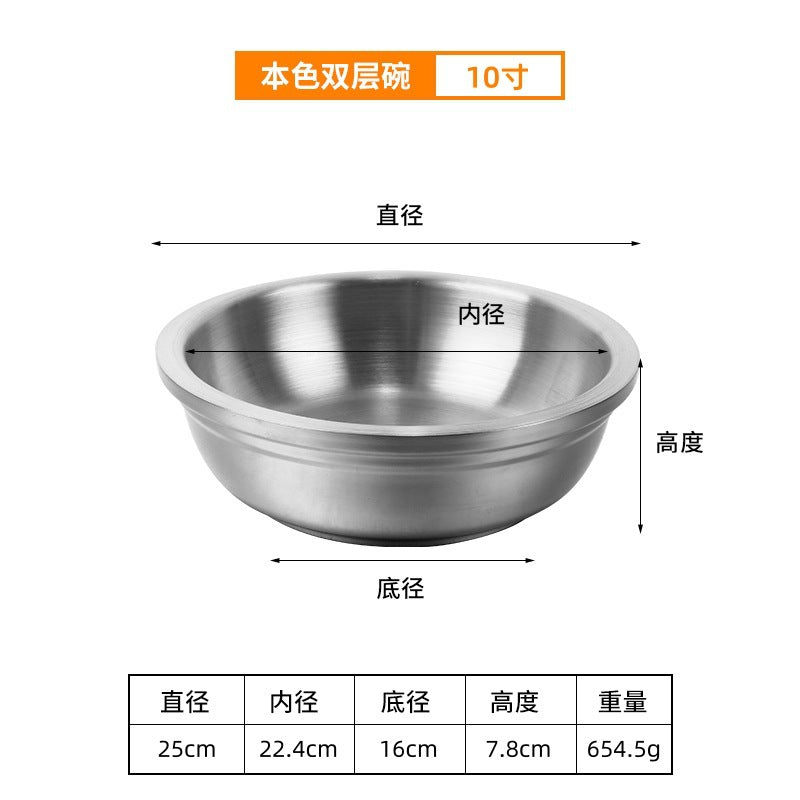 Korean stainless steel multi-purpose basin and bowl for home hot pot basin thickened soup basin cold basin kitchen large egg washing basin
