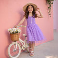 Girls' dress for toddlers and young children, corset-style dress with 3d butterfly flutter sleeves