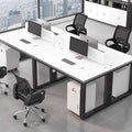 Office desk and chair set - 4, 6, or 8 seater workstation - cardboard office - minimalist modern office desk for employees