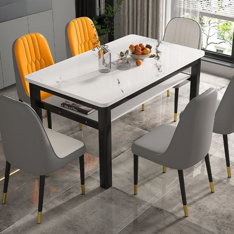 Modern tempered glass double-layer dining table and chair set - perfect for small spaces, home use, rental properties, and dining areas