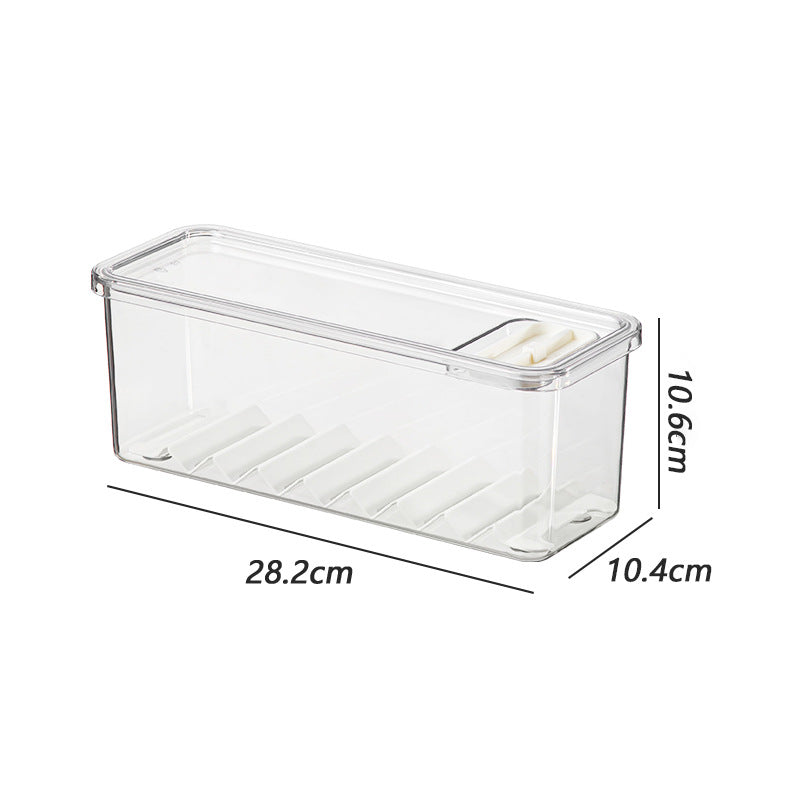 Food grade refrigerator storage box, fruit and vegetable frozen storage box with lid, transparent sealed fresh-keeping box cross-border