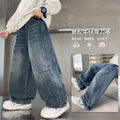 Boys' spring/autumn denim jeans -  new style casual pants for boys, loose fit, middle to big kids, scimitar cut