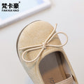 Vancahao kids mary jane leather shoes  spring/autumn new girls' bow princess shoes soft sole dance shoes