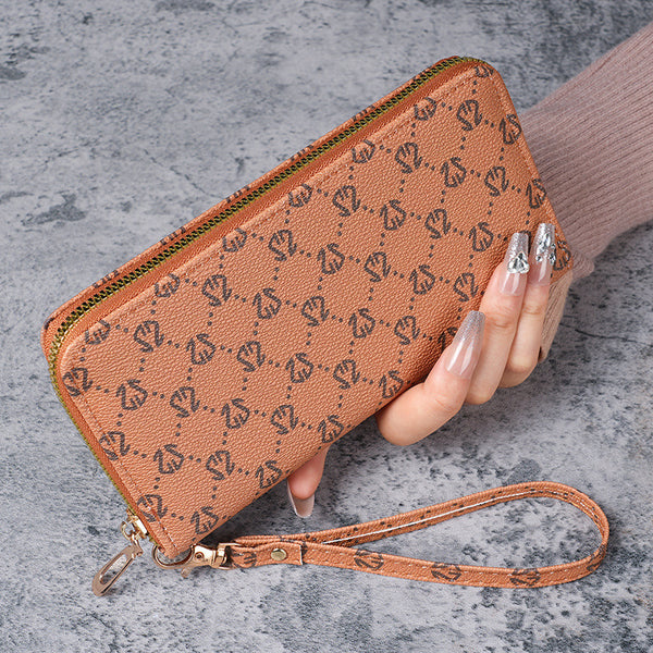 New  2024 women's wallet medium and long clutch bag European and American fashion printing mobile phone bag wallet change bag