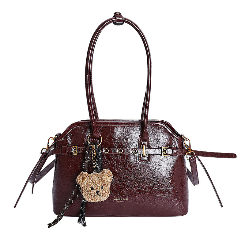 2025 autumn new arrival: large capacity commuter shoulder & crossbody tote bag - vintage oil wax leather handbag, premium women's bag