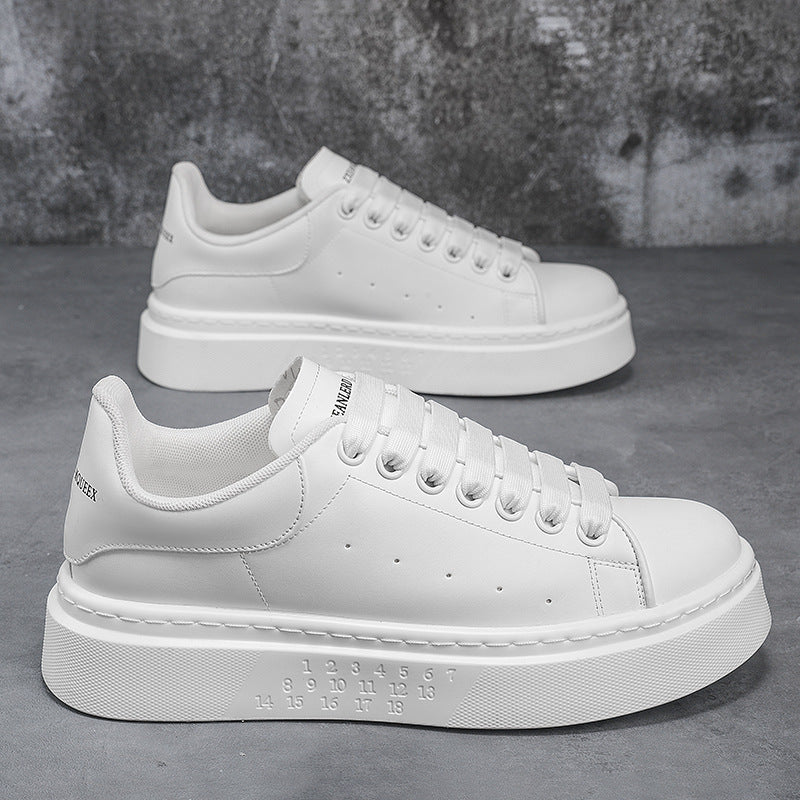 Mcqueen men's shoes: autumn niche design, versatile casual skate shoes, trendy brand, high-end athletic thick-soled white sneakers