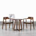 Solid wood round dining table - minimalist casual dining set, perfect for cafes, hotels, reception areas, and balconies