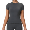 new arrival round neck fitness wear short-sleeved women's quick-drying breathable tight-fitting sportswear outdoor running yoga wear tops