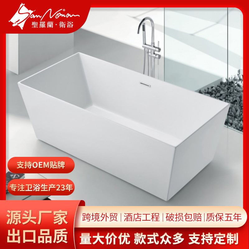 Sannora bathroom small household hotel B & B project rectangular acrylic independent integrated bathtub