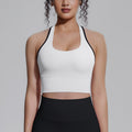 Naked-feel compression sports bra yoga top - quick-dry racerback workout tank with padded yoga bra