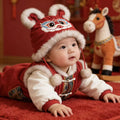 New year's outfit winter newborn infant baby new year's greeting clothes winter onesie outerwear romper trendy crawling suit