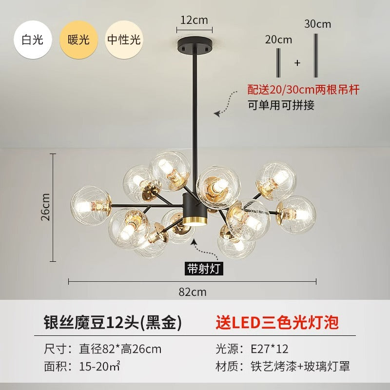 export european style living room chandelier post-modern casual three-head dining room master bedroom for home high-end scandinavian lamps