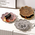 Ins electroplating creative ceramic flower pattern stylish ceramic jewelry storage tray high-looking photo prop display tray