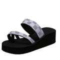 2024 korean style spring/summer new fashion plaid flip-flops, thick-soled beach sandals, women's slippers