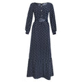 new arrival: fresh & sweet polka dot high-waisted long sleeve dress - african style plus size women's clothing with belt