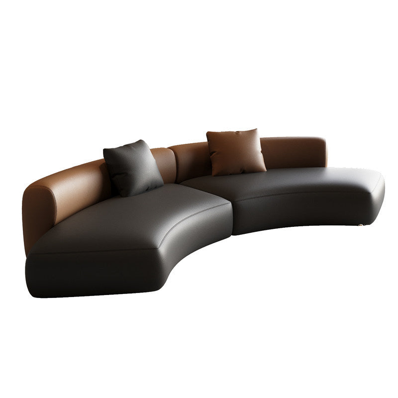 Italian light luxury straight-row curved sofa coffee table hotel lobby seating area large apartment reception sofa table and chair set