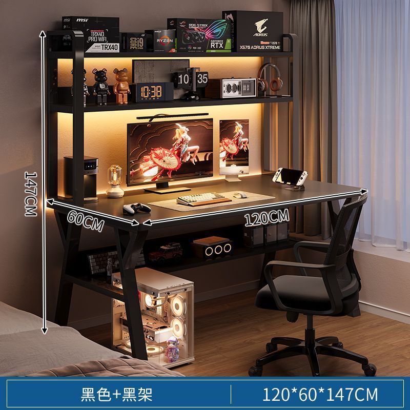 Desk bookshelf all-in-one table with perforated board modern casual bedroom gaming table student for home desktop computer table
