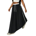 American spring and summer high waistslimming look quick-drying drawstring casual skirt workwearloose long skirt easiest for match