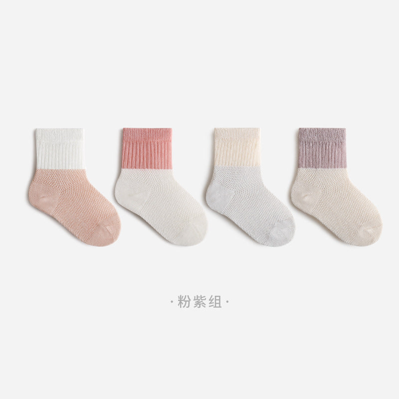 Babibele kids mesh socks - spring/summer thin style, pure cotton, seamless, breathable baby & newborn socks, class a