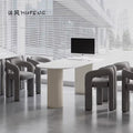 Cream style selection area wedding dress shop rest area order receiving table medical beauty industry negotiation table slate sofa chair combination leather art