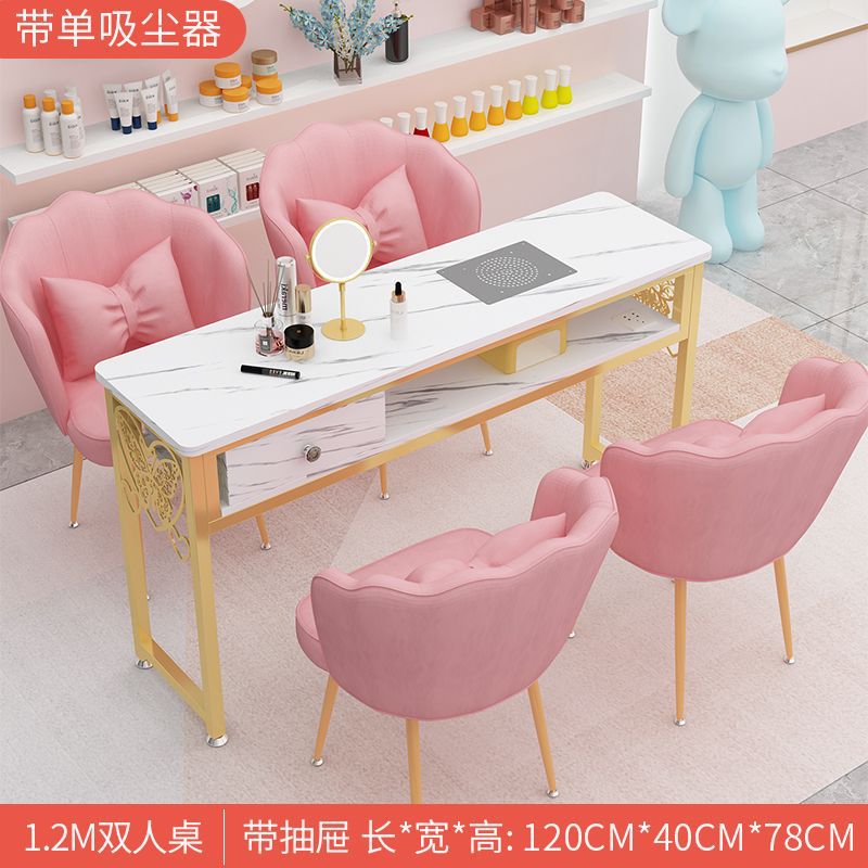 Accessible luxury high-power vacuum cleaner manicure table and chair imitation marble suit double popular table economical manicure table