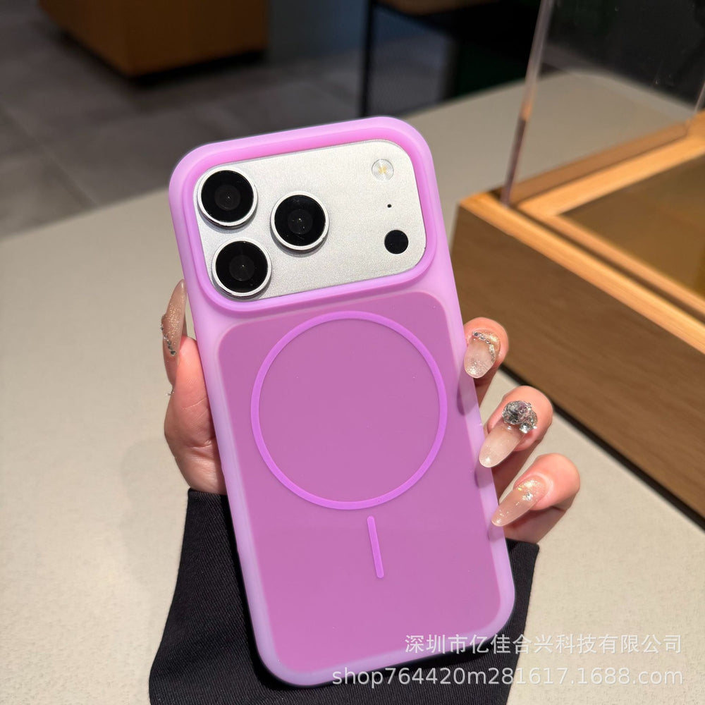 Ice cream jelly thin ring magnetic suction suitable for apple 17pro mobile phone case iphone16 liquid silicone anti-fall case