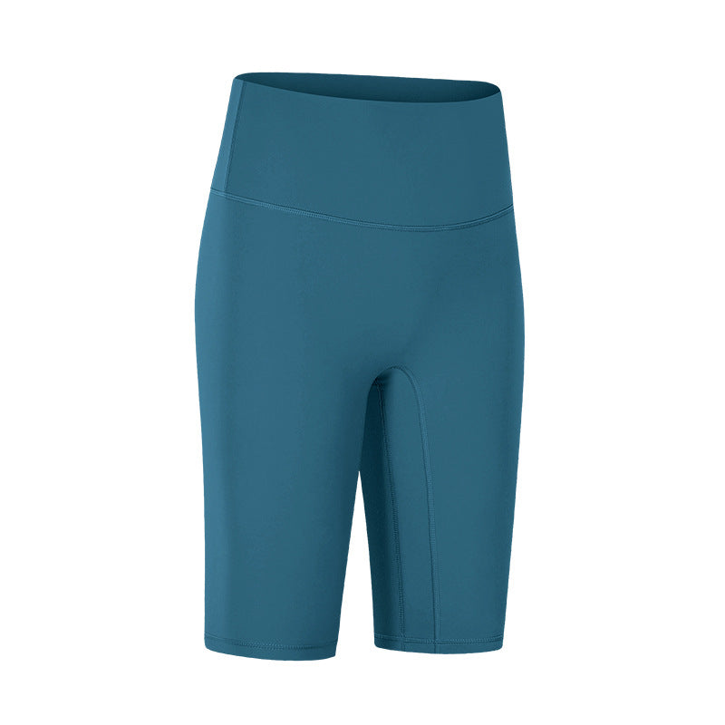 Spring/summer new arrival: seamless double-sided brushed yoga shorts - high-waisted, stretchy, outdoor sports capris for women (model: dk066)