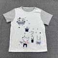 Infant & toddler striped short-sleeve t-shirt with magic fox & owl cartoon print - breathable, 100% cotton crew neck top