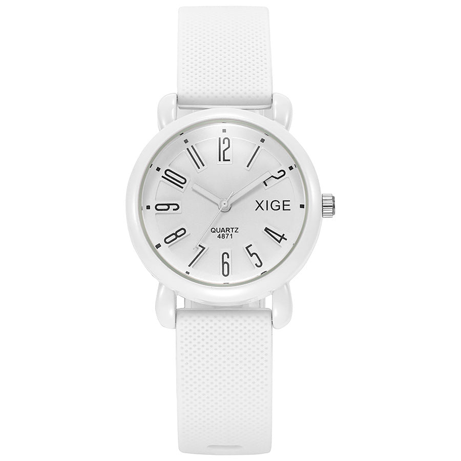 Silicone strap waterproof women's watch student watch dopamine color matching quartz watch manufacturer wholesale dopamine watch