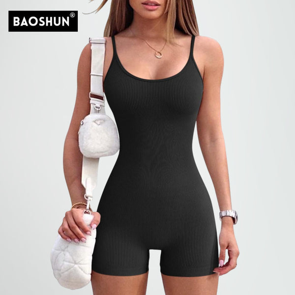 High Elasticity Threaded Suspender One-piece Yoga Suit Skinny Training Sports Fitness Suit Seamless Sports Tights