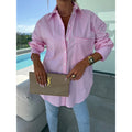 new autumn fashion casual button-down striped print long-sleeve shirt for women
