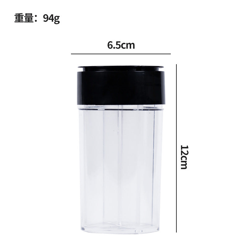 Four-in-one seasoning bottle kitchen sealed transparent flip-top multi-compartment for home seasoning jar portable outdoor barbecue storage box
