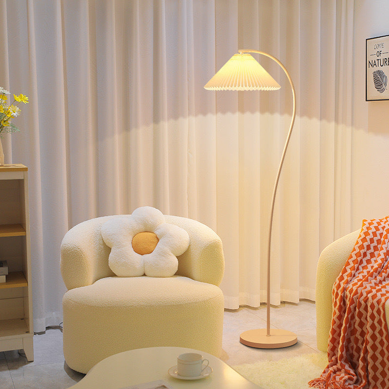 Floor lamp vintage french retro cream living room bedroom bedside vertical table lamp japanese pleated atmosphere lamp
