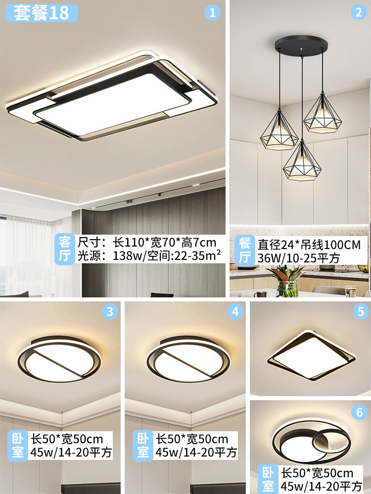 Three-dimensional black geometric living room hall main light whole house package designer led bedroom advanced ceiling light