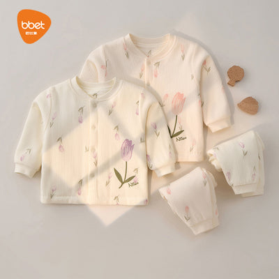 Babylon baby autumn clothes suitpure cottonkidsintimatesbaby long johns quilted pajamas thin cotton shirt heattech style