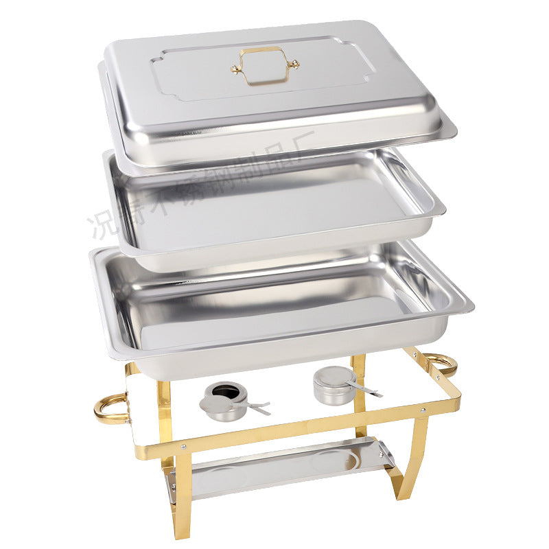 Amazon stainless steel alcohol stove cross-border buffet stove alcohol heating meal stove restaurant buffet stove foldable