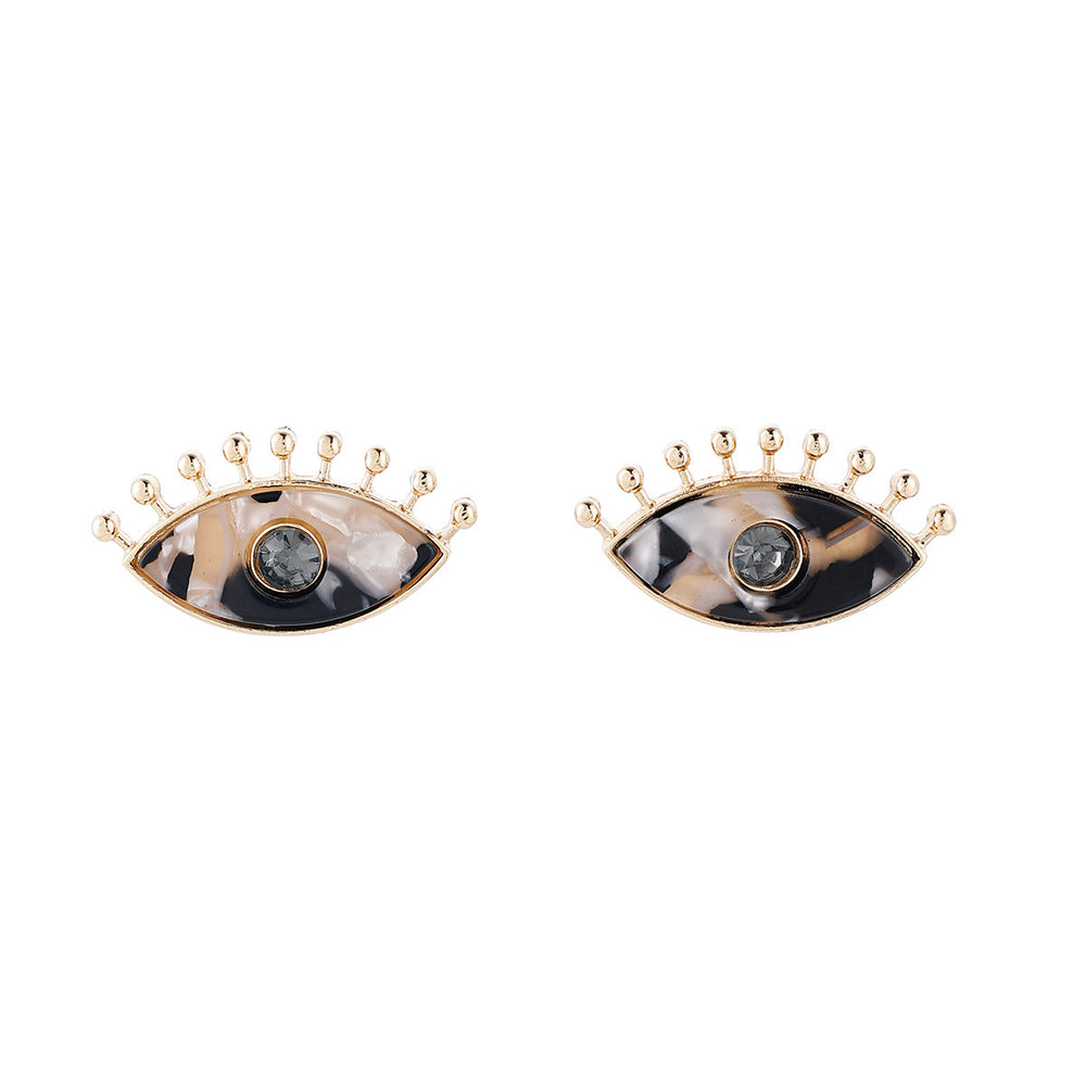 Fashion cross-border asymmetrical cut out earrings elegant cold style gray smudged fashiontrendysense of design earrings for women